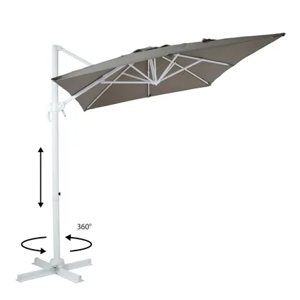 AXI Coco Zweefparasol Rechthoekig 200 x 300 cm in Wit / Taupe 4