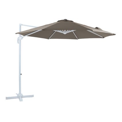 AXI Marisol Zweefparasol Rond Ø 300 cm in Wit / Taupe