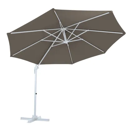 AXI Marisol Zweefparasol Rond Ø 300 cm in Wit / Taupe 3