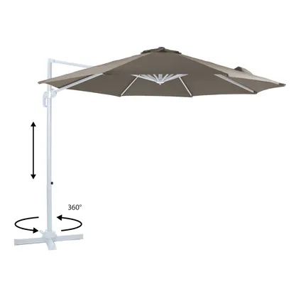 AXI Marisol Zweefparasol Rond Ø 300 cm in Wit / Taupe 5