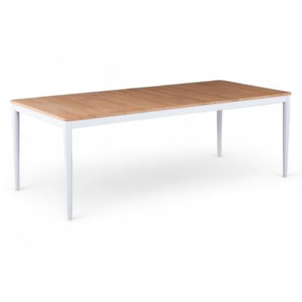 Table de jardin Sandro 180 x 90 cm | Cadre en aluminium blanc