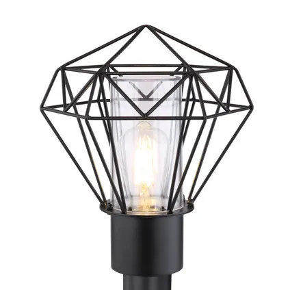 Globo Buitenlamp Horace staaledelstaal zwart 1x E27 LED 3