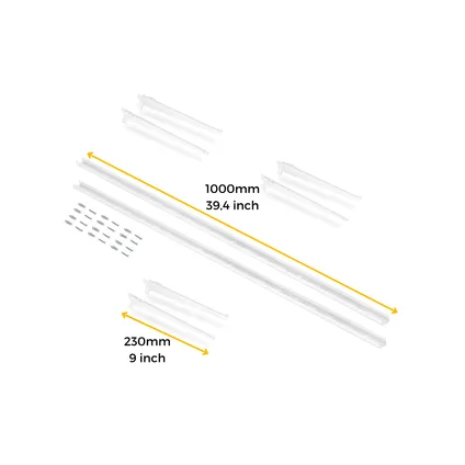 Emuca Kit van Kit voor 3 planken met beugels en muurbeugels Jagmet, lengte 230mm, Staal, Wit gelakt 3