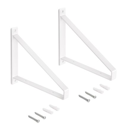 Emuca Set van houten plankdragers Shelf met driehoekige vorm, Staal, Wit