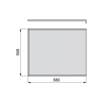 Protecteur de fond pour meuble de cuisine Emuca, 16mm, module 600mm, 568x580mm, Plastique 3