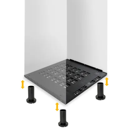 Emuca Ventilatievoet voor geïntegreerde koelkasten Frigo, voor 16mm plankdikte, Plastic, Zwart 2