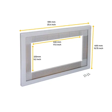 Emuca Magnetron frame, voor inbouw in keukenmeubelen, module 600mm, 600x400mm, Plastic, Metal-grijs 3