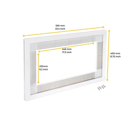 Emuca Magnetron frame, voor inbouw in keukenblok, module 600mm, 600x400mm, Plastic, Wit 4