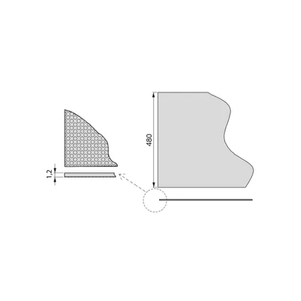 Tapis de tiroir antidérapant Emuca, strié, longueur 1,5m, largeur 480mm, plastique, gris 4