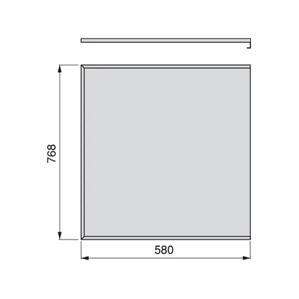 Protecteur de fond pour meuble de cuisine Emuca, 16mm, module 800mm, 768x580mm, Plastique 3