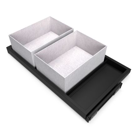 Kit de tray Emuca, 2 paniers d'organisation et cadre de roulement soft close pour armoires, réglable