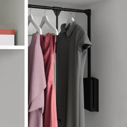 Emuca Opknoping hanger voor Hang kledingkast, verstelbare breedte 450-600mm, Staal en Plastic 2