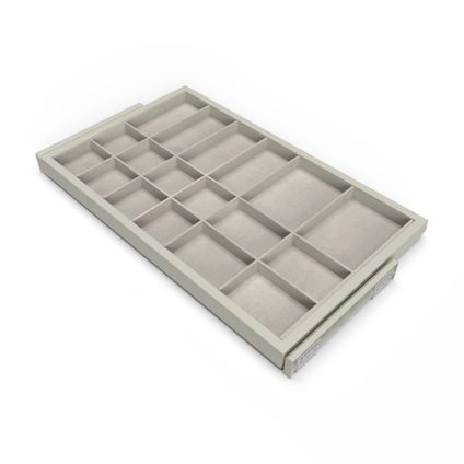 Kit de organiser de tiroirs avec cadre de coulissage soft close pour armoires Emuca, réglable