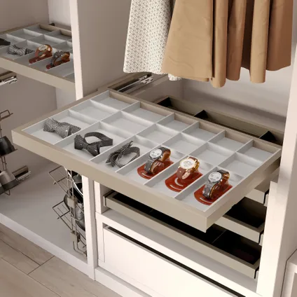 Kit de organiser de tiroirs avec cadre de coulissage soft close pour armoires Emuca, réglable 2