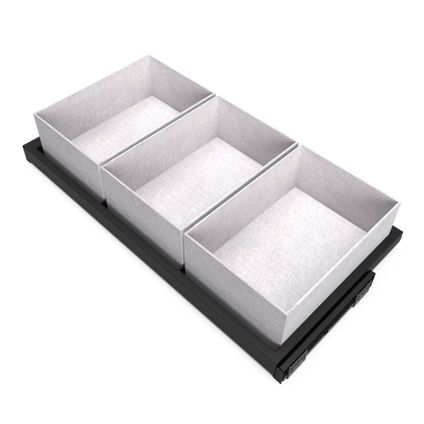 Emuca Kit van tray, 3 opbergmanden en soft close loopwagen voor garderobekasten, verstelbaar, 900mm