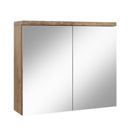 Meuble a miroir Toledo 80 x 60 cm - Badplaats - Chene Marron - Miroir armoire