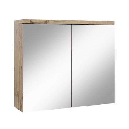Meuble a miroir Toledo 80 x 60 cm - Badplaats - Chene châtaigne - Miroir armoire