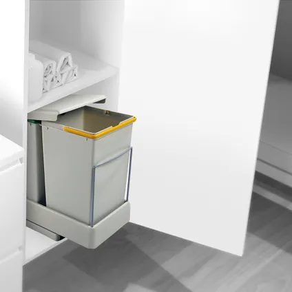 Emuca Recyclingbak voor bodembevestiging en automatische uitschuifbaar in keukenblok 2x14liter 2