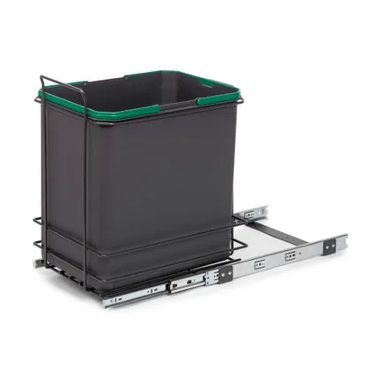 Emuca Recycle 1x35liter recyclingbak voor bodembevestiging en handmatig uitschuifbaar in keukenblok 5