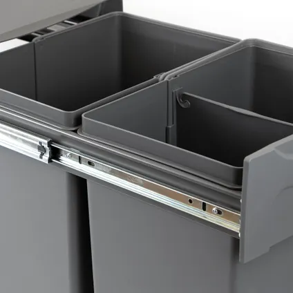 Emuca Recycle prullenbak voor bodembevestiging en handmatig uitschuifbaar in keukenblok 2x20 liter 5