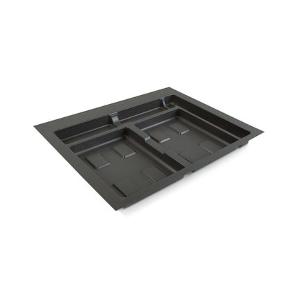 Base pour tiroirs de cuisine Recycle Emuca, 2 compartiments, module 600mm, Plastique gris anthracite