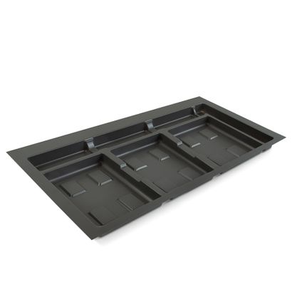 Base pour tiroirs de cuisine Recycle Emuca, 3 compartiments, module 900mm, Plastique Gris antracite