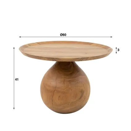 Table basse ronde Anantoli - Ø60 cm - naturelle 4