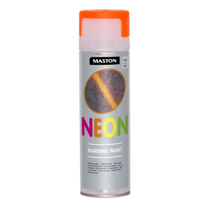 Maston Peinture de Marquage NEON - Mat - Orange - Spray de marquage - 500 ml
