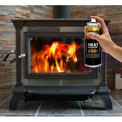 Maston Heat Resistant 600°C - Mat - Zwart - Hittebestendige Spuitlak - 400 ml 4