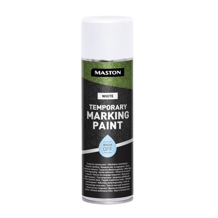 Maston Peinture de marquage temporaire - Mat - Blanc - Spray de marquage temporaire - 500 ml
