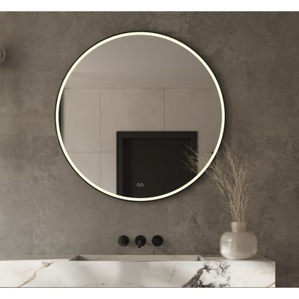 Vtw Living - Miroir de salle de bain rond 100 cm avec éclairage LED et chauffage