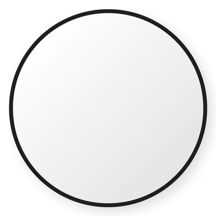 Vtw Living - Miroir Rond - Miroir de Salle de Bain Cadre Noir - Bord Noir - 60 cm