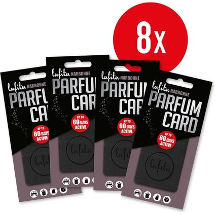 Lafita Parfum Card Narbonne - Luchtverfrisser - 8 stuks - Zwart - Houtachtig & Citrus
