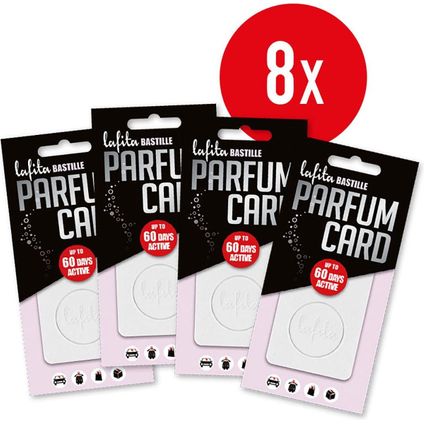 Lafita Parfum Card Bastille - Luchtverfrisser - 8 stuks - Wit - Houtachtig & Kruidig