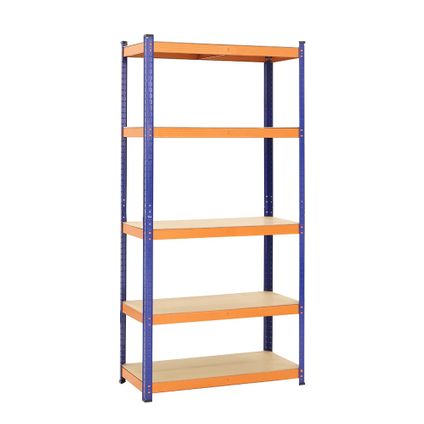 Stellingkast Blauw/Oranje 5 planken - Opbergrek 180x90x40 cm