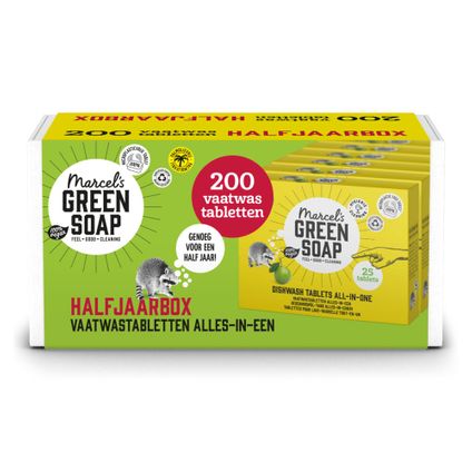 Marcel's Green Soap - Vaatwastabletten All-In-One - 8 x 25 stuks - Voordeelverpakking