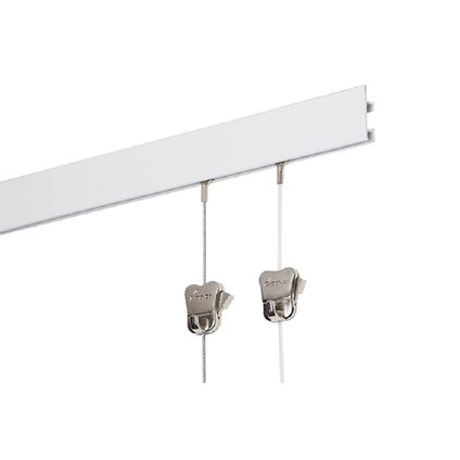 Cimaises pour tableaux STAS - Cliprail Max - 300cm - Blanc - s'adapte parfaitement au plafond - kit complet