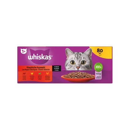 Whiskas - Adult Multipack Classic Selectie in Saus - 80 x 85 gr