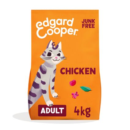 Edgard & Cooper - Croquettes pour chats Adultes Poulet - 3 x 4 kg - Emballage économique