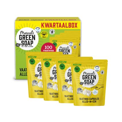 Marcel's Green Soap - Vaatwascapsules Eco All-In-One - 4 x 25 stuks - Voordeelverpakking
