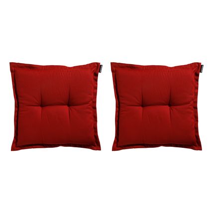 Coussin d'assise Rib Rouge - Madison - 50x50 - Rouge - 2 Pièces