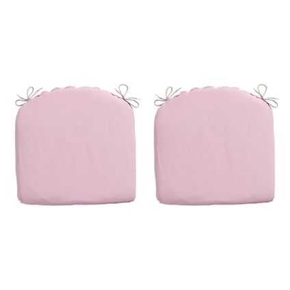 Coussin d'assise Panama Soft Rose - Madison - 46x48 - Rose - 2 Pièces