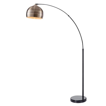 Lampadaire arc lampe Teamson Home VN-L00010AB-EU Laiton/Marbre Noir