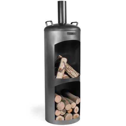 CookKing - cheminée de jardin - Faro - 158 cm - Ø40 cm - acier noir - accessoire de jardin