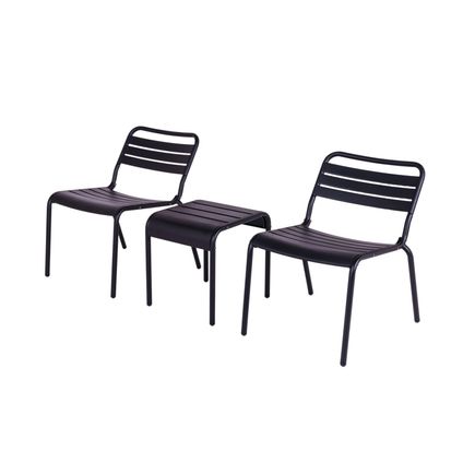 MaximaVida set de chaises de salon en métal Max XXL noir