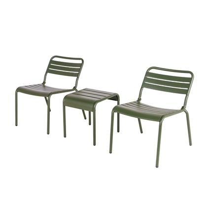 MaximaVida set de chaises de salon en métal Max XXL vert olive