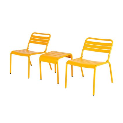 MaximaVida set de chaises de salon en métal Max XXL ocre jaune