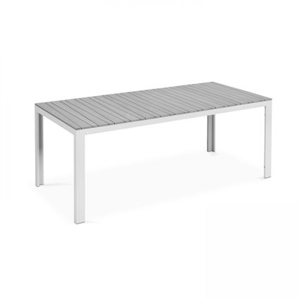 Table de jardin en aluminium et bois synthétique Oviala Saint Raphael blanc