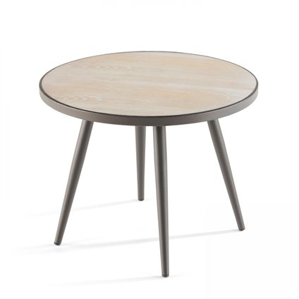 Table basse ronde Oviala Tivoli avec plateau imitation bois