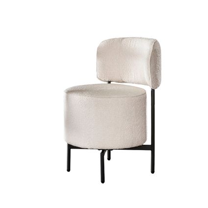 Chaise pivotante de salle à manger Tobias - Tissu - Blanc
